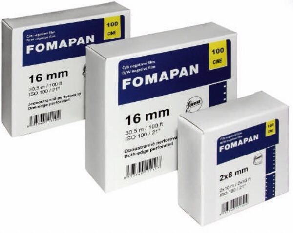 NEW Fomapan Cine 100, 16mm DOUBLE PERFORATION, NEGATIVE film - 30.5 meters